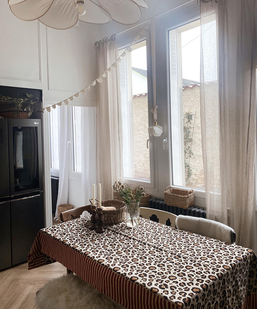 Blockprintad duk Leo 140x240 cm