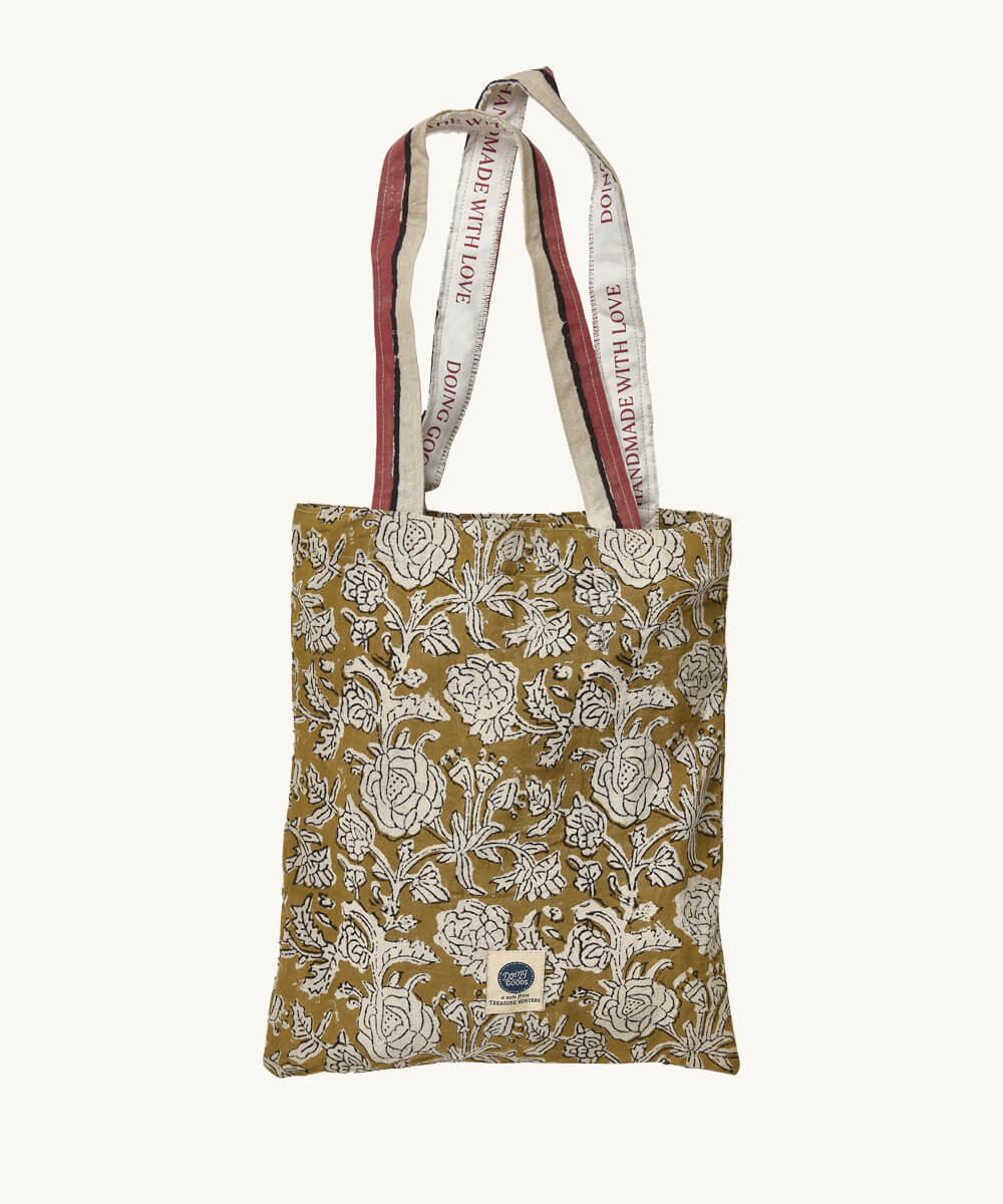 Blockprintad duk Botanical