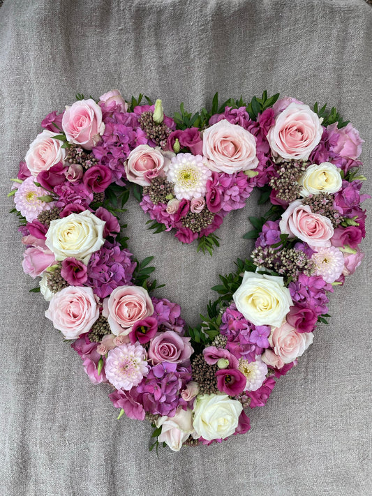 Blomsterhjärta i rosa